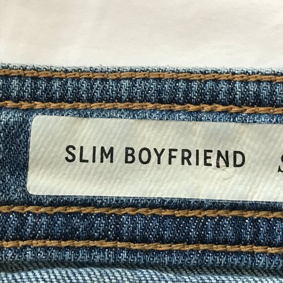 Pilcro and the Letterpress Slim Boyfriend Jeans Women 27 Blue Mid Rise Stretch - Picture 4 of 15